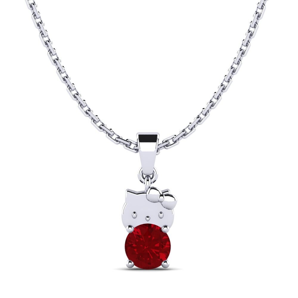 White Silver Red Zirconia Women's Pendant Lucci