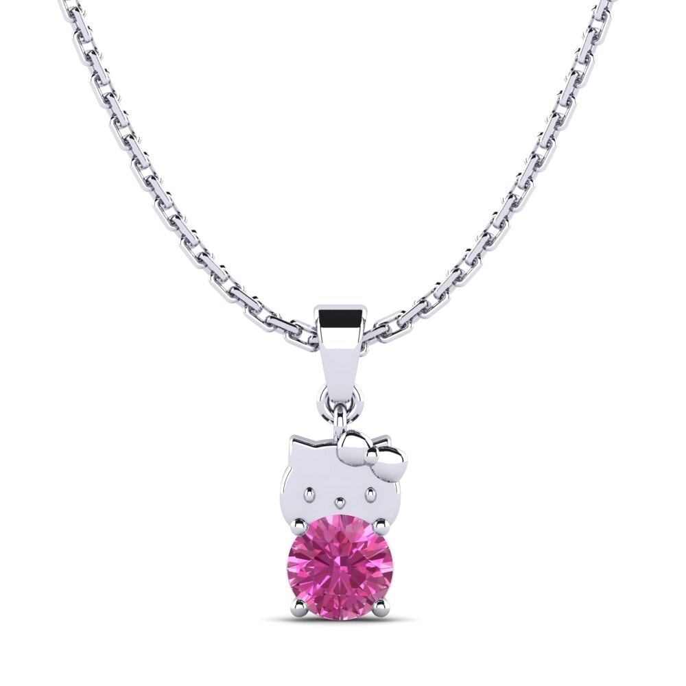 Bạc Đá Topaz Hồng Mặt dây chuyền nữ Lucci
