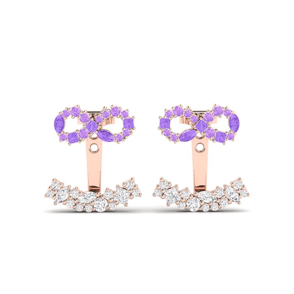9ct Rose Gold Amethyst Women's Earring Lucens