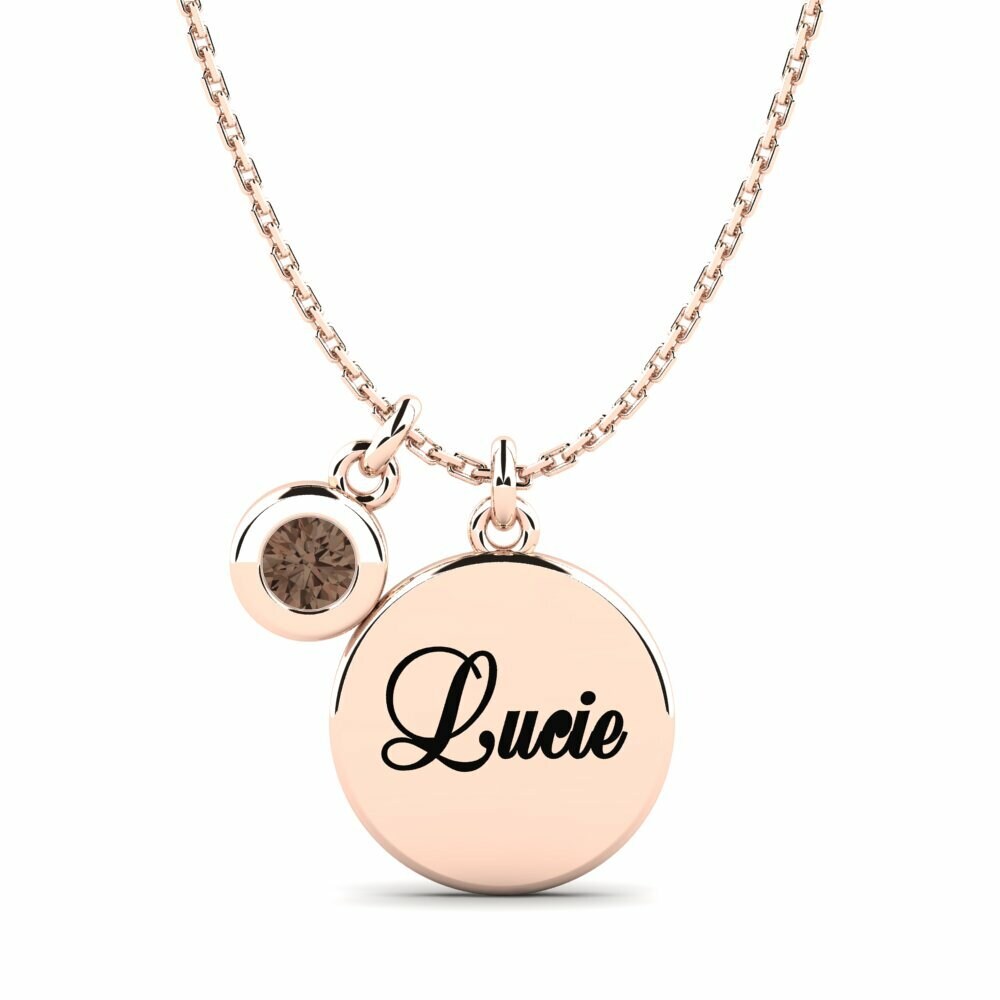 Name Smoky Quartz 14k Rose Gold Necklaces