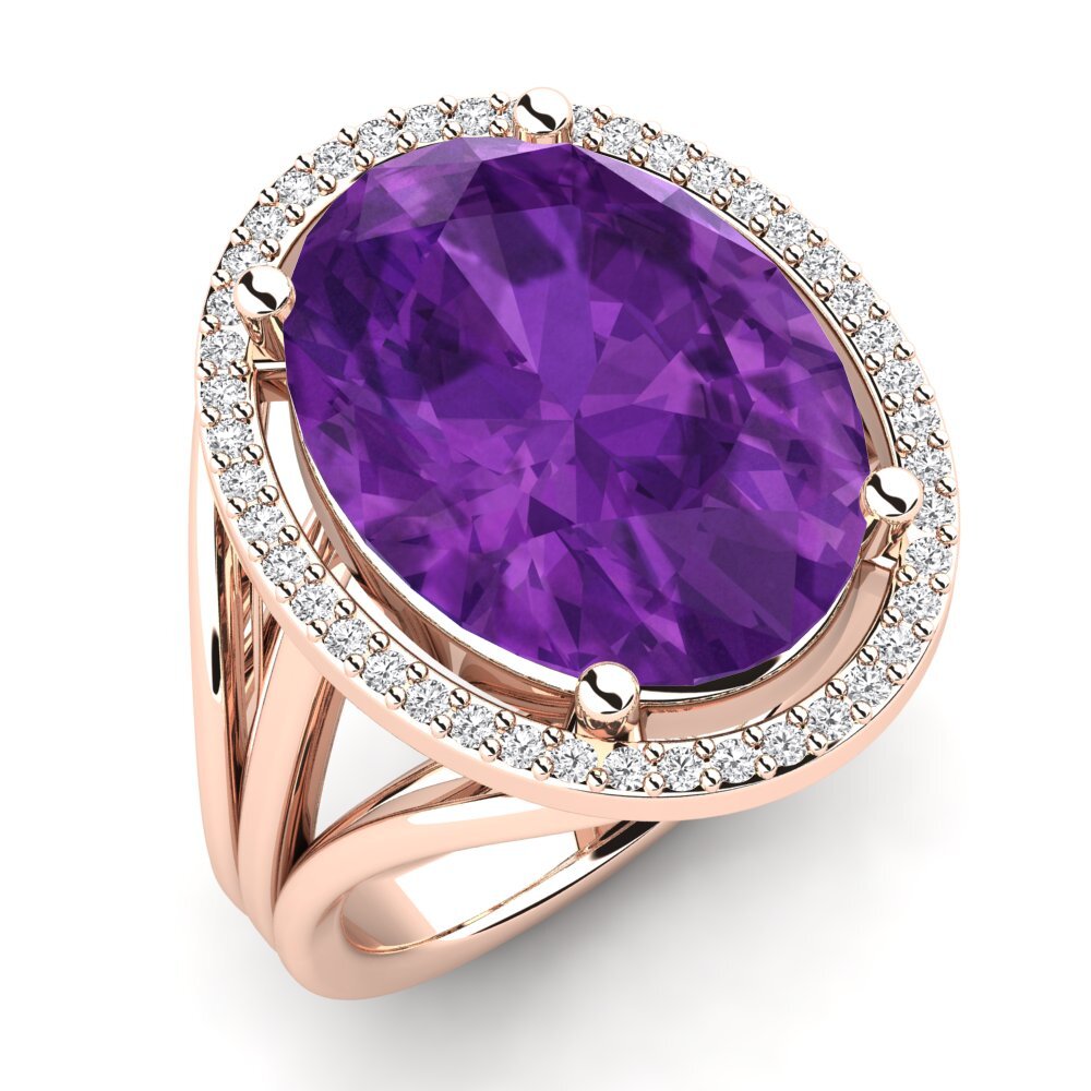 14k Rose Gold Amethyst Ring Lucile