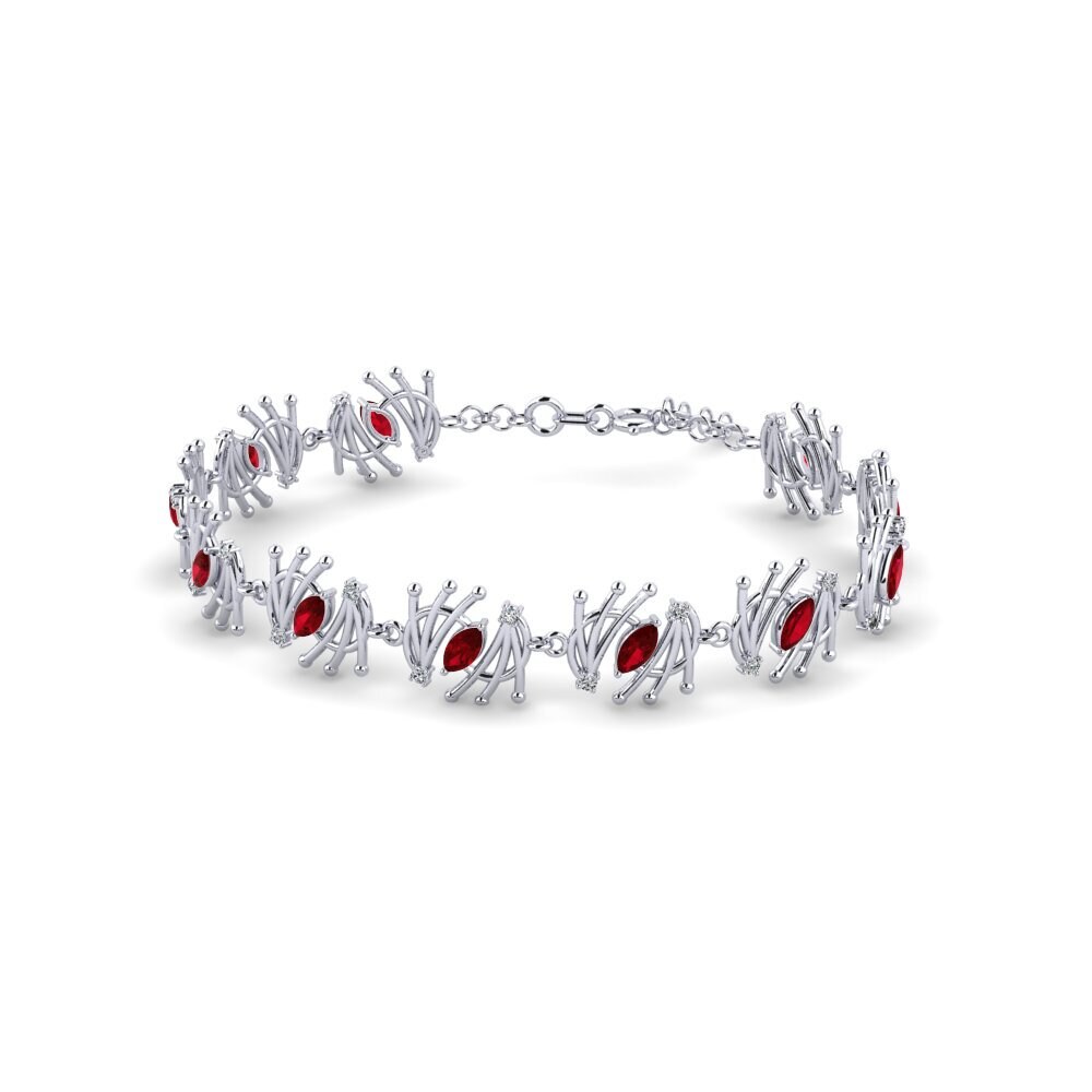 Zircone Rouge Bracelet pour femme Lucilero