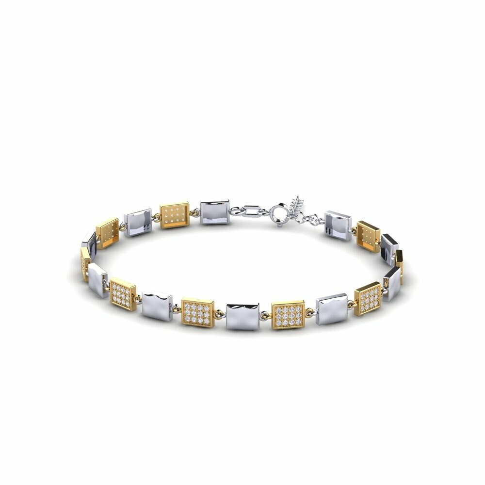9k Oro Blanco & Amarillo Pulsera de Mujer Lucina