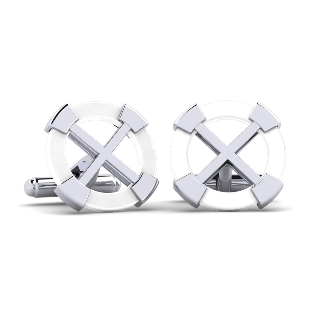 14ct White Gold Cufflink Lucre