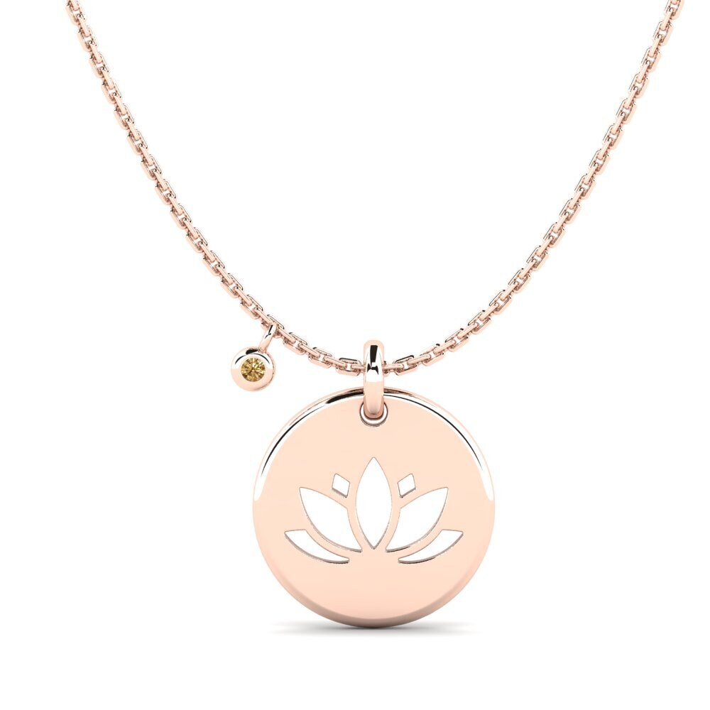 14ct Rose Gold Brown Diamond Women's Necklace Ludisia Mother