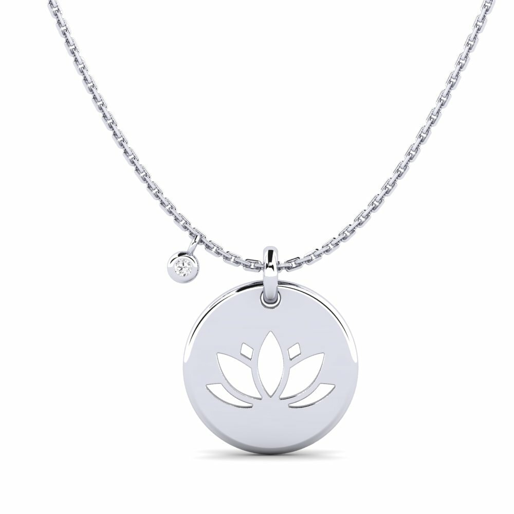 14k Oro Blanco Collar de Mujer Ludisia Mother
