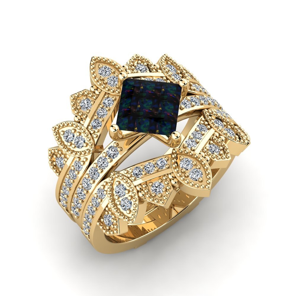 Black Opal Ring Luditt SET