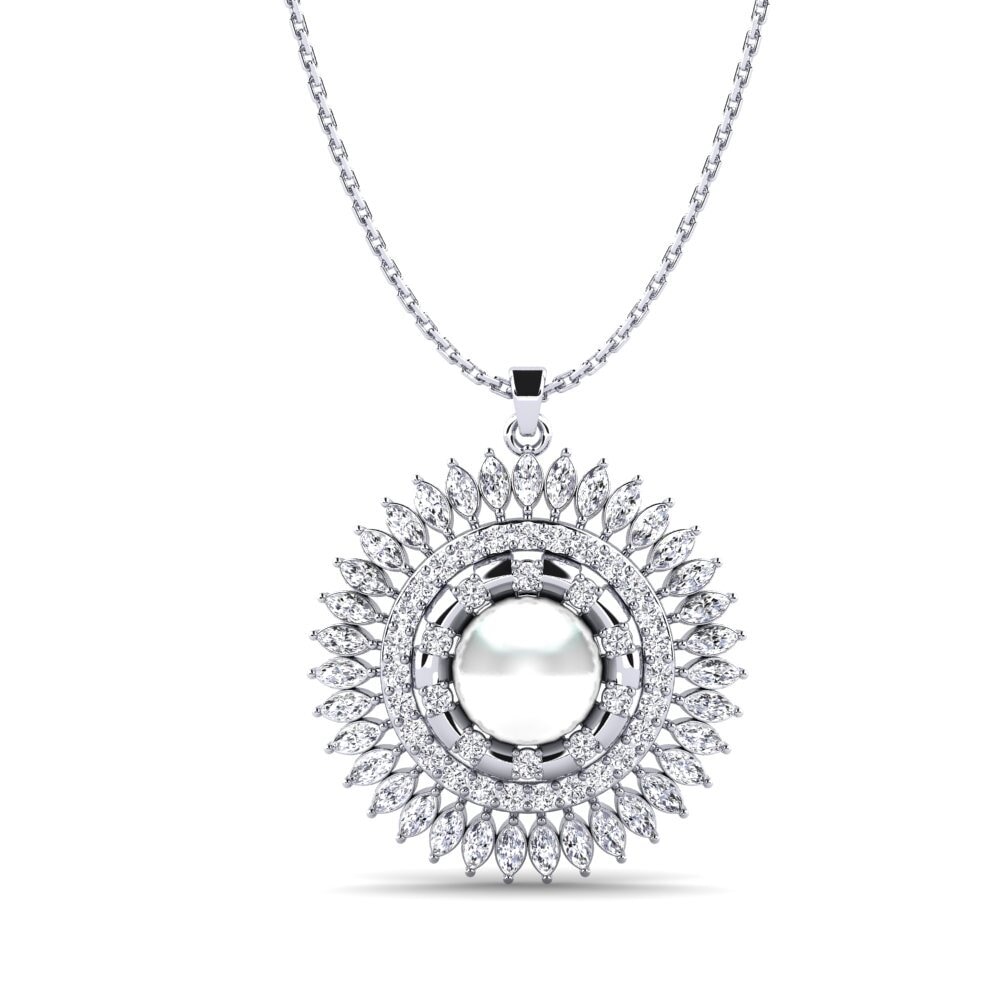 18ct White Gold Diamond Women's Pendant Lugar