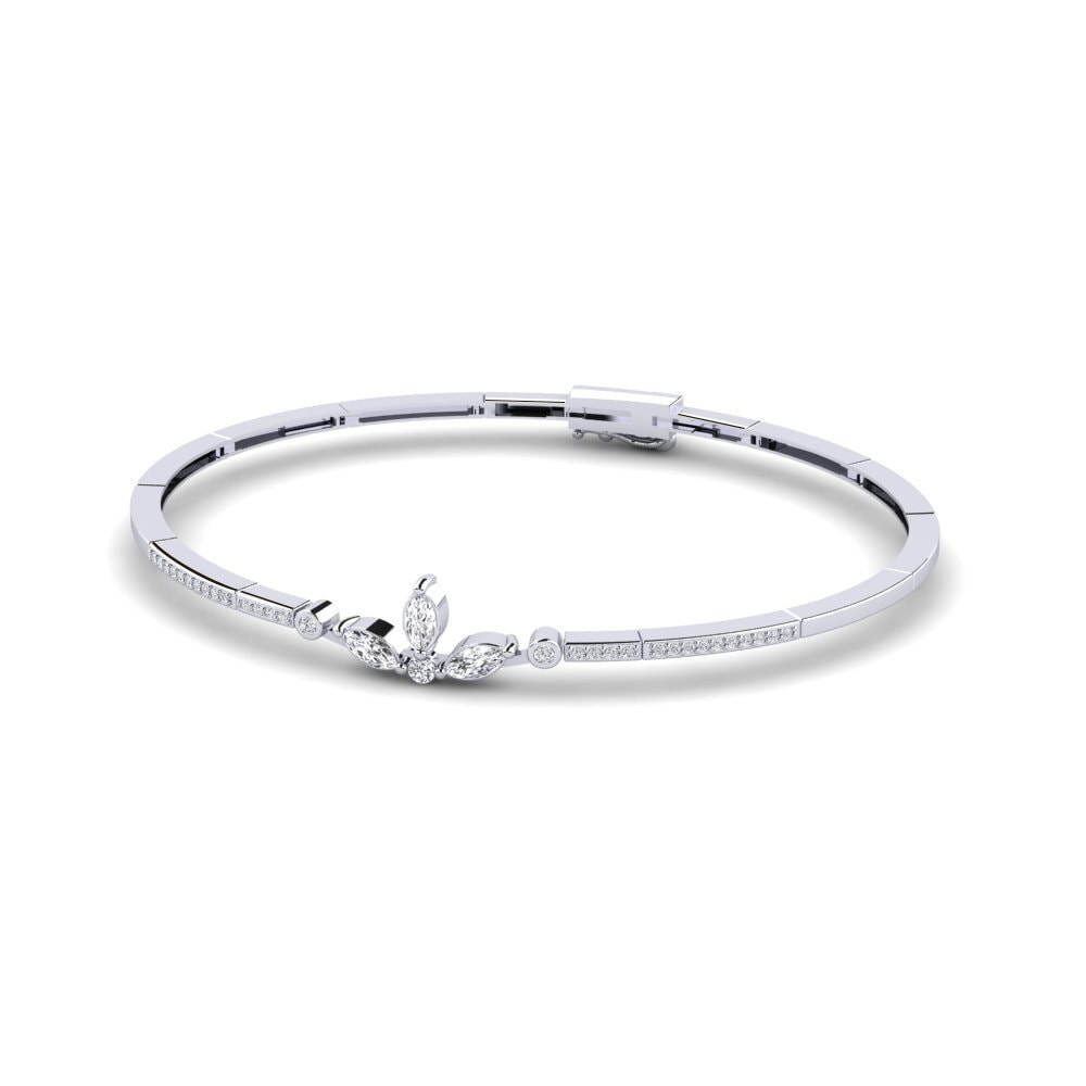 Bracelet Bolo Femme Or Blanc 14k Plaqué & Diamant De Labo 2ct Taille Marquise - Neuf