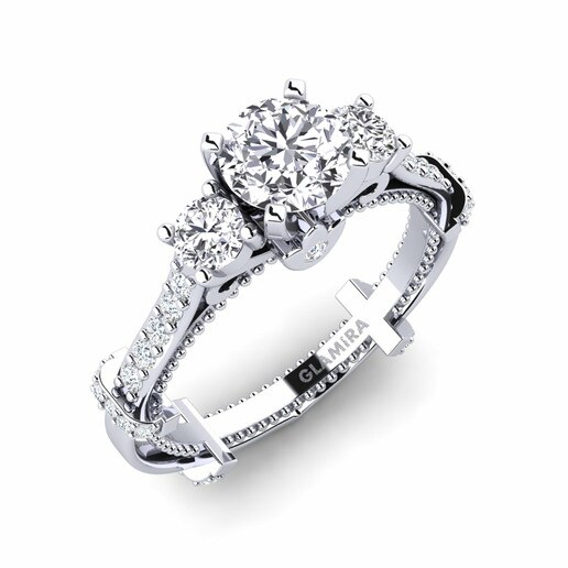 Ring Luisetta 585 White Gold & Diamond & Swarovski Crystal
