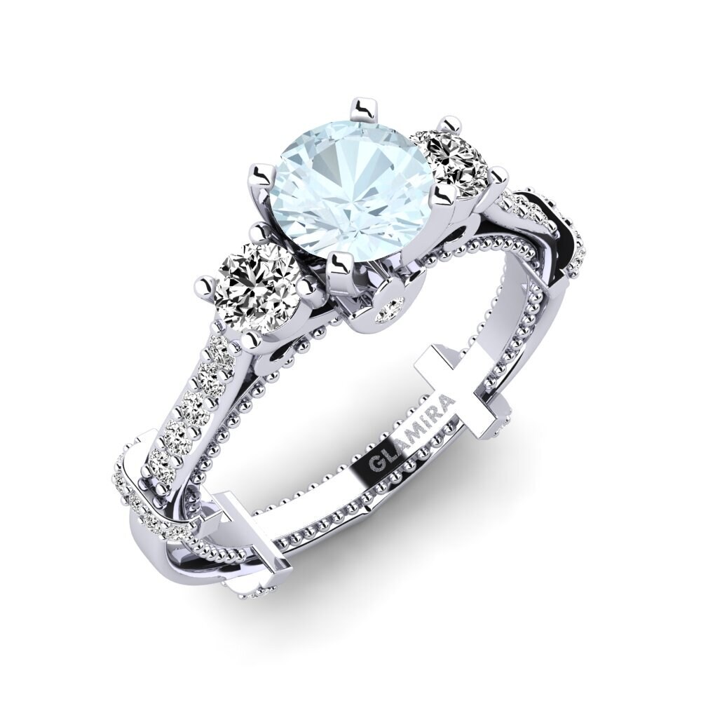 Aguamarina Anillo de compromiso Luisetta