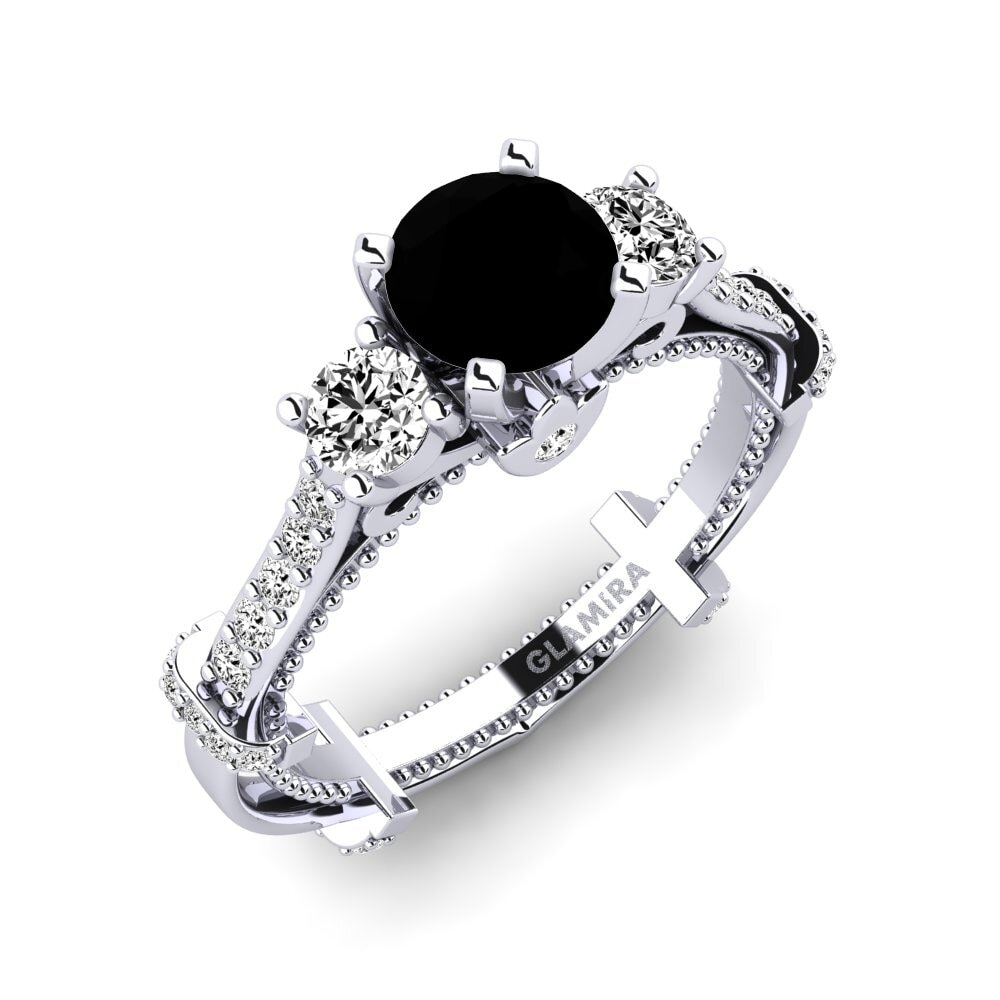 Ónix Negro Anillo de compromiso Luisetta