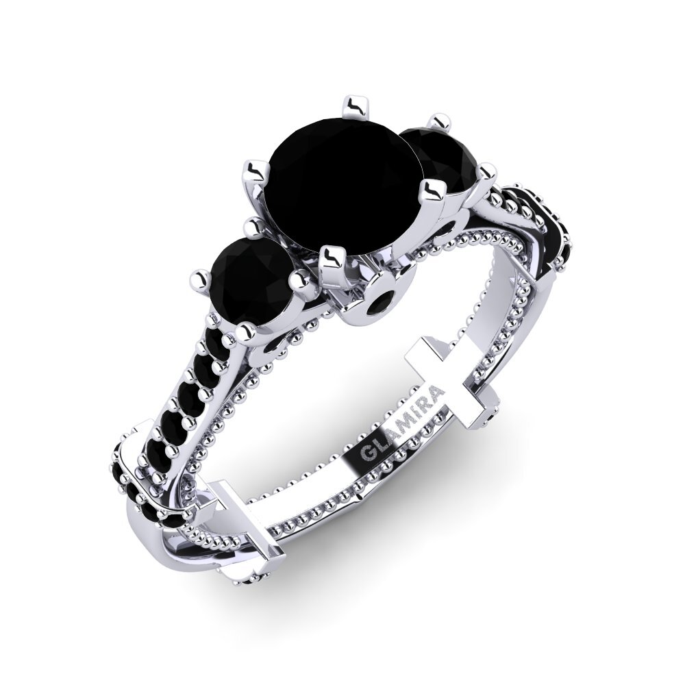 White Silver Engagement Ring Luisetta