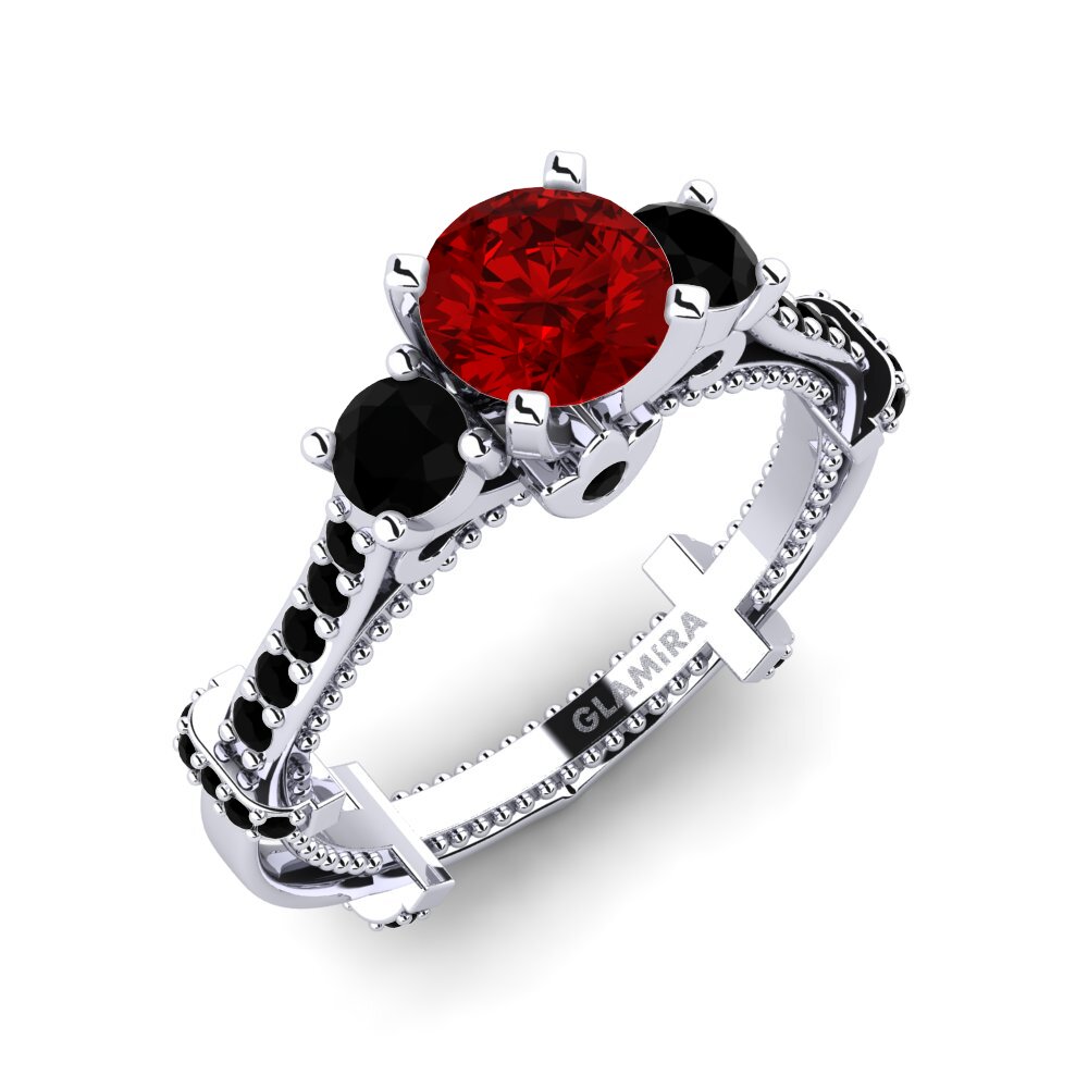 Ruby (Lab Created) Engagement Ring Luisetta