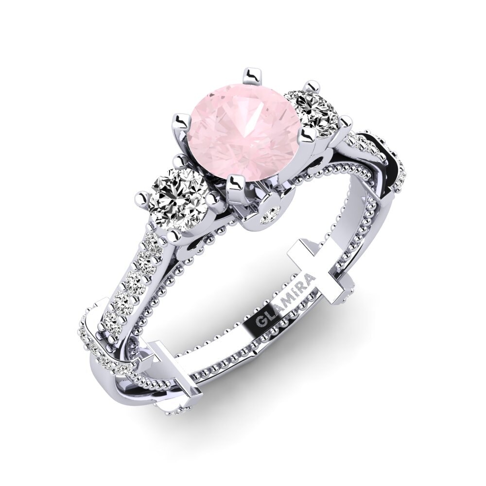Cuarzo rosa Anillo de compromiso Luisetta