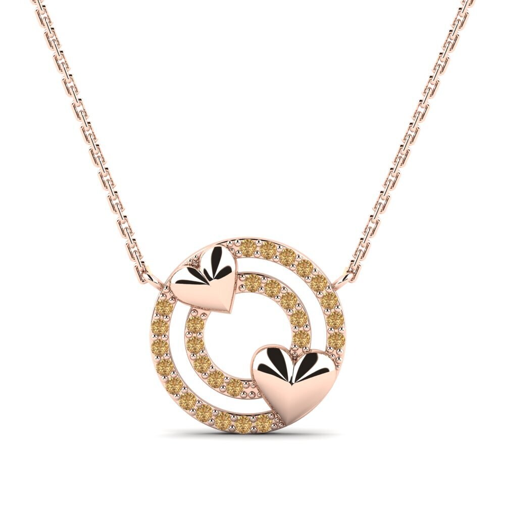 14ct Rose Gold Brown Diamond Women's Necklace Lulepasioni Mother