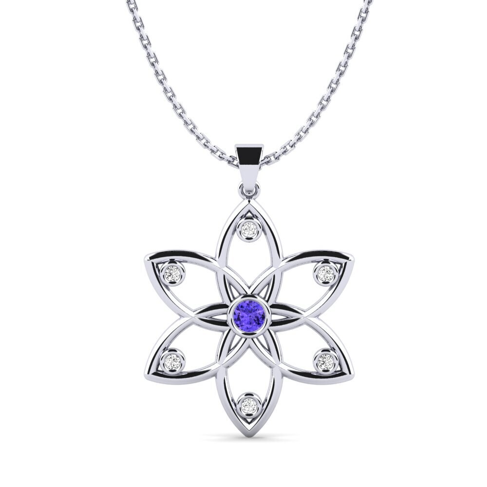 Tròn Đá Tanzanite Mặt dây chuyền nữ Luminoso