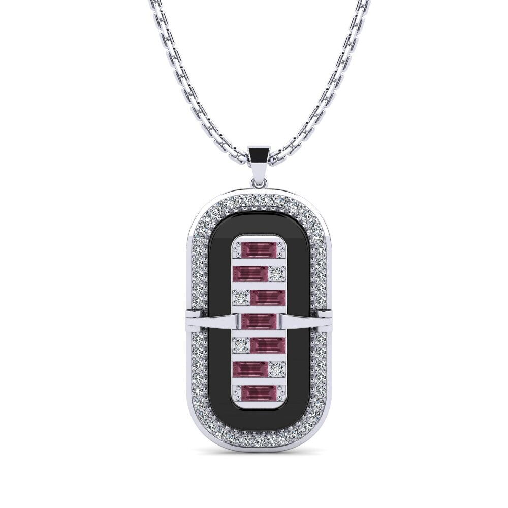 9ct White Gold Rhodolite Garnet Women's Pendant Lumsden