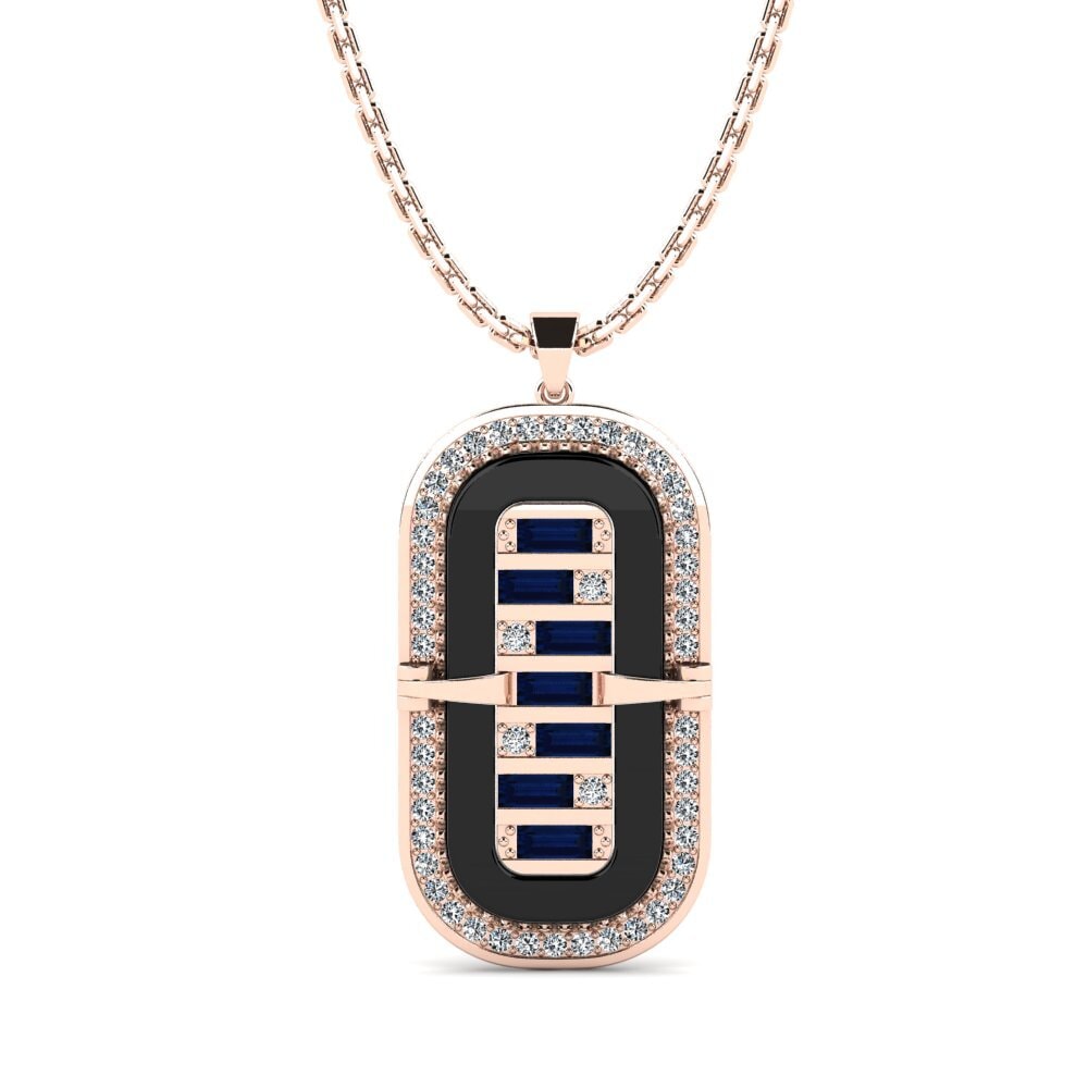 9ct Rose Gold Sapphire Women's Pendant Lumsden