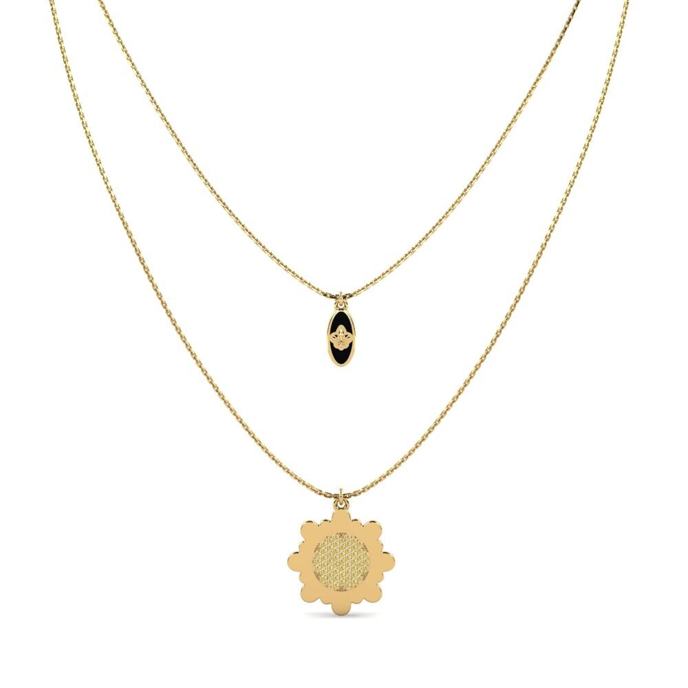 Gele Diamant Ketting Lunaser