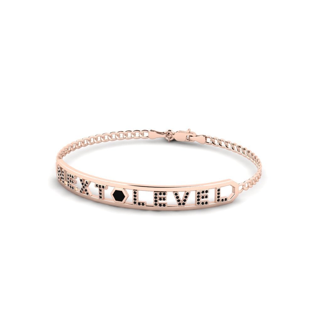 18k Oro Rosa Zafiro negro Pulsera para hombre Lungern