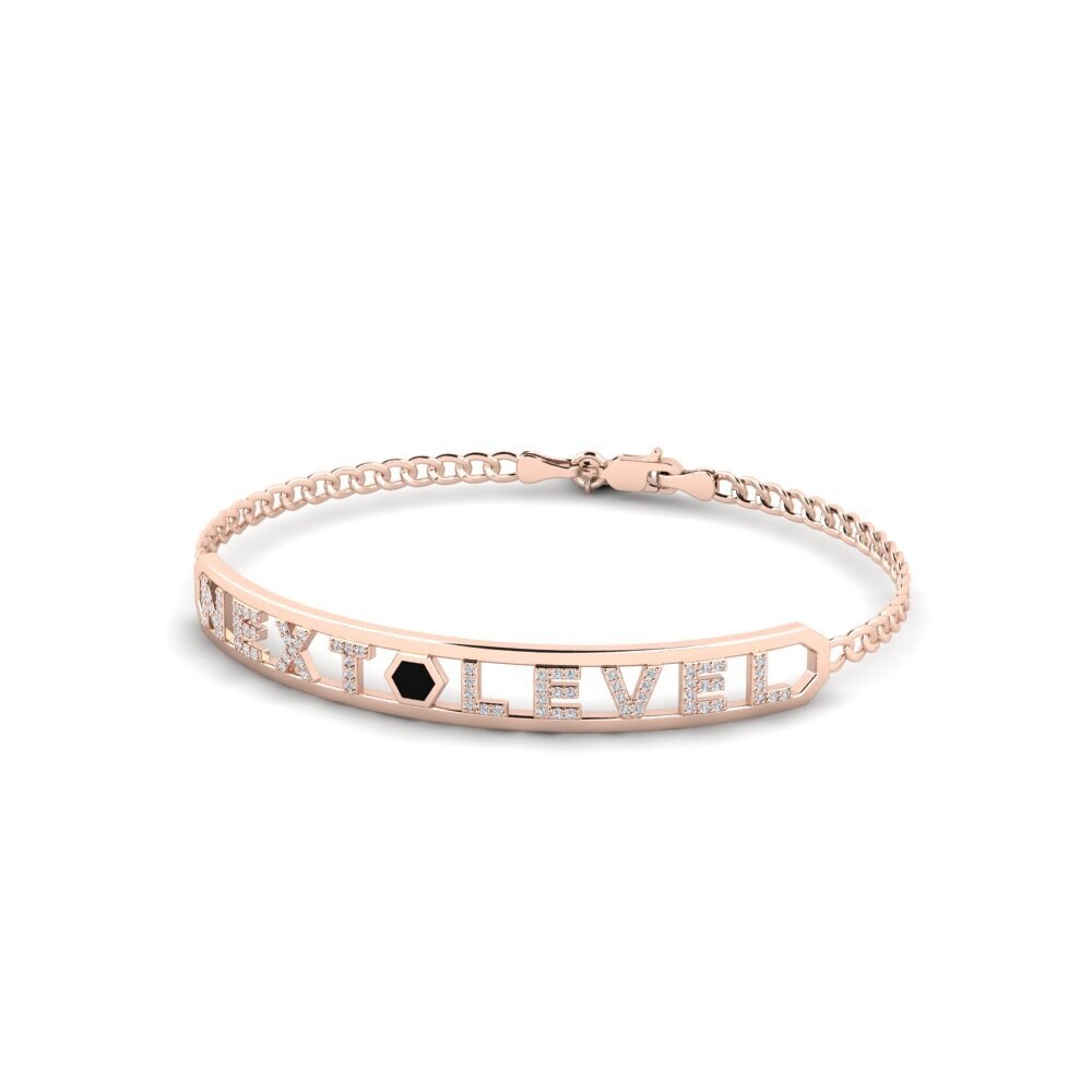14ct Rose Gold Diamond Men's Bracelet Lungern