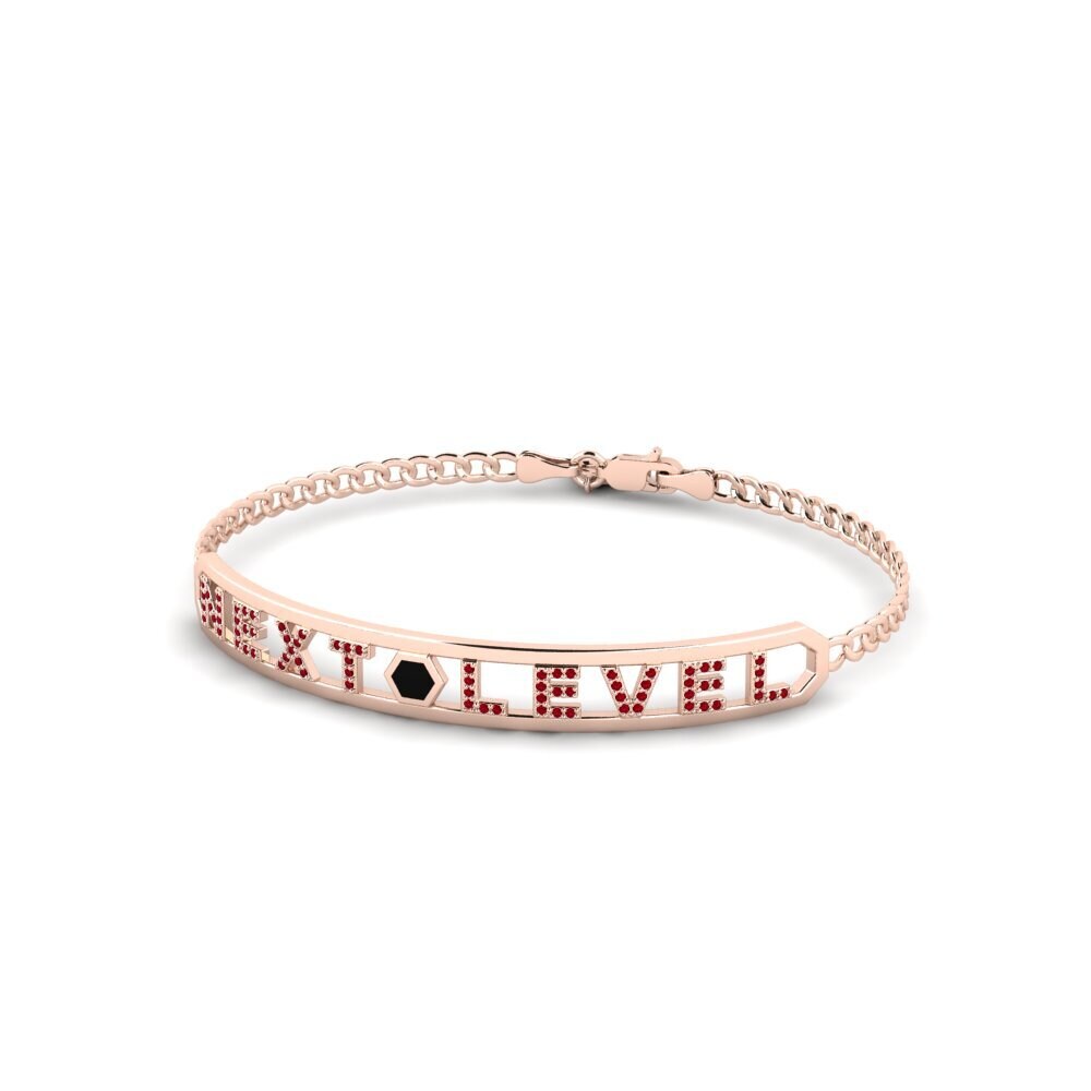 585 Emas Ros ruby-zirconia Gelang Lelaki Lungern