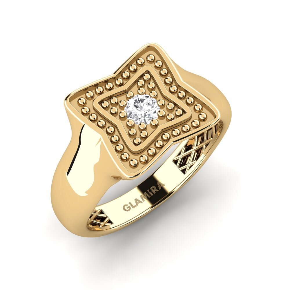 Saphir Blanc Anneau rose Lunied
