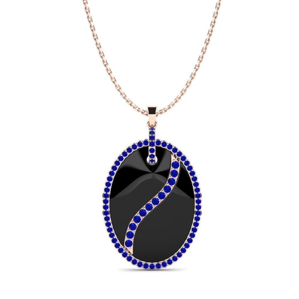 9ct Rose Gold Sapphire Women's Pendant Luongo