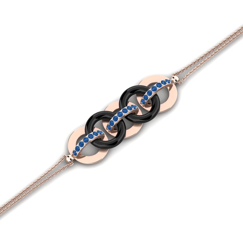 14K Rose Gold Dark Blue Zirconia Bracelet Luper