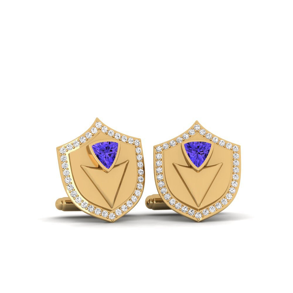 14ct Yellow Gold Tanzanite Cufflink Lurantis