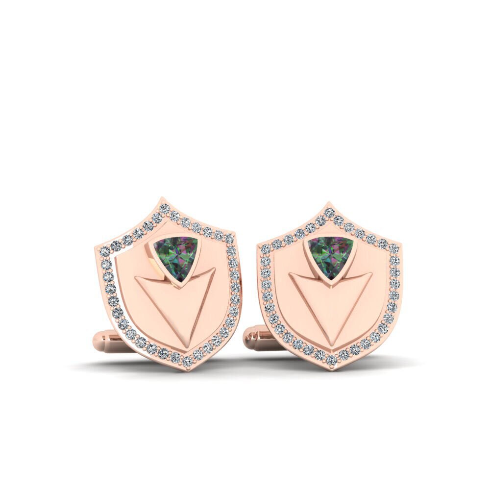 14ct Rose Gold Mystic Topaz Cufflink Lurantis