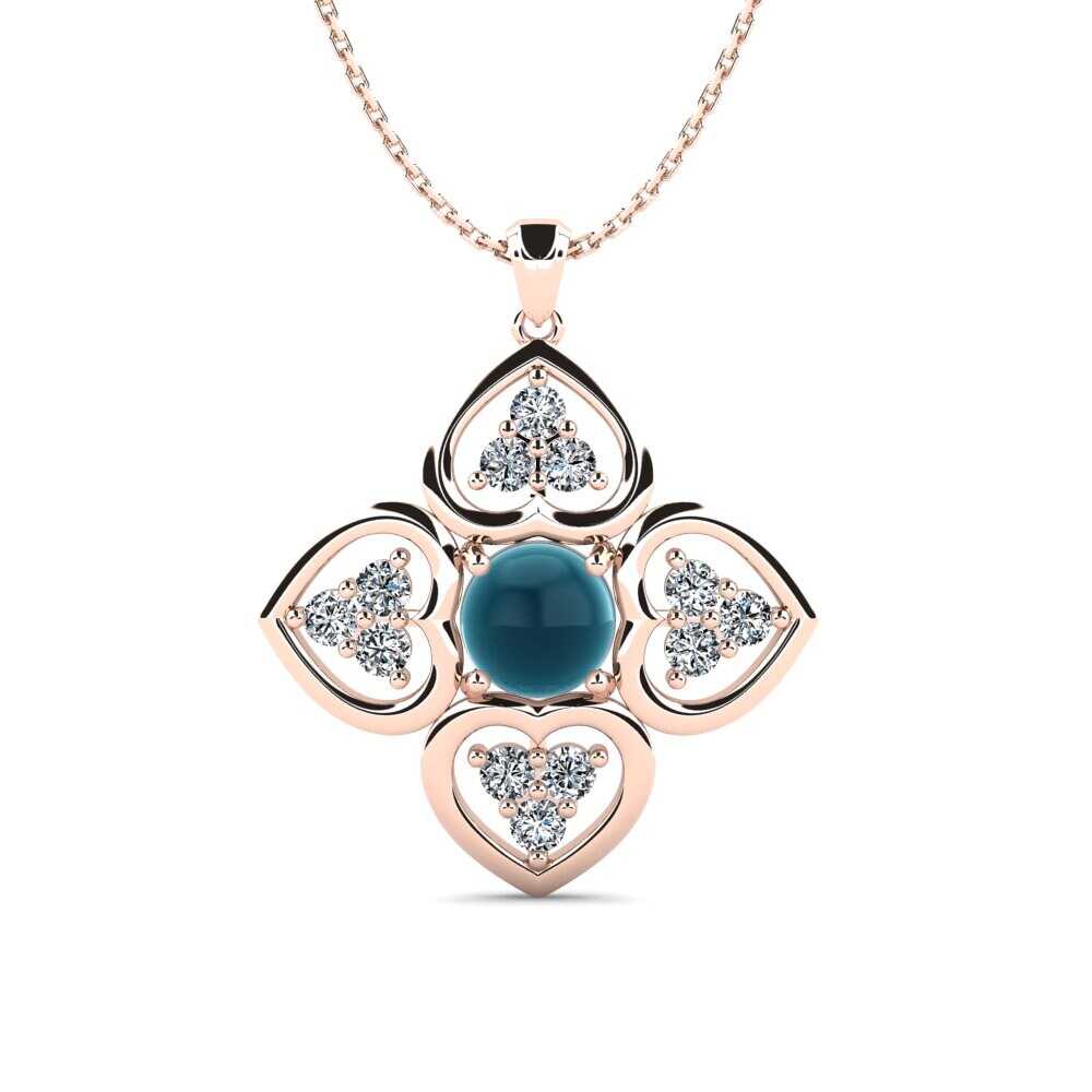 Cabochon London Blue Topaz Women's Pendant Lurdetta