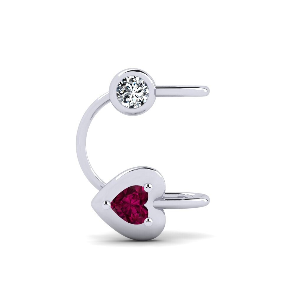14ct White Gold Rhodolite Garnet Women's Earring Lux