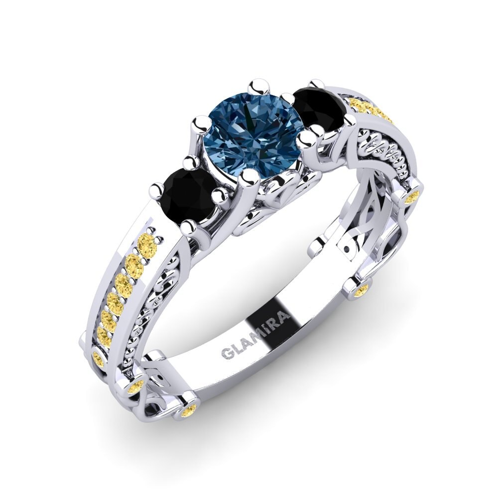 Blue Diamond Engagement Ring Luyiza