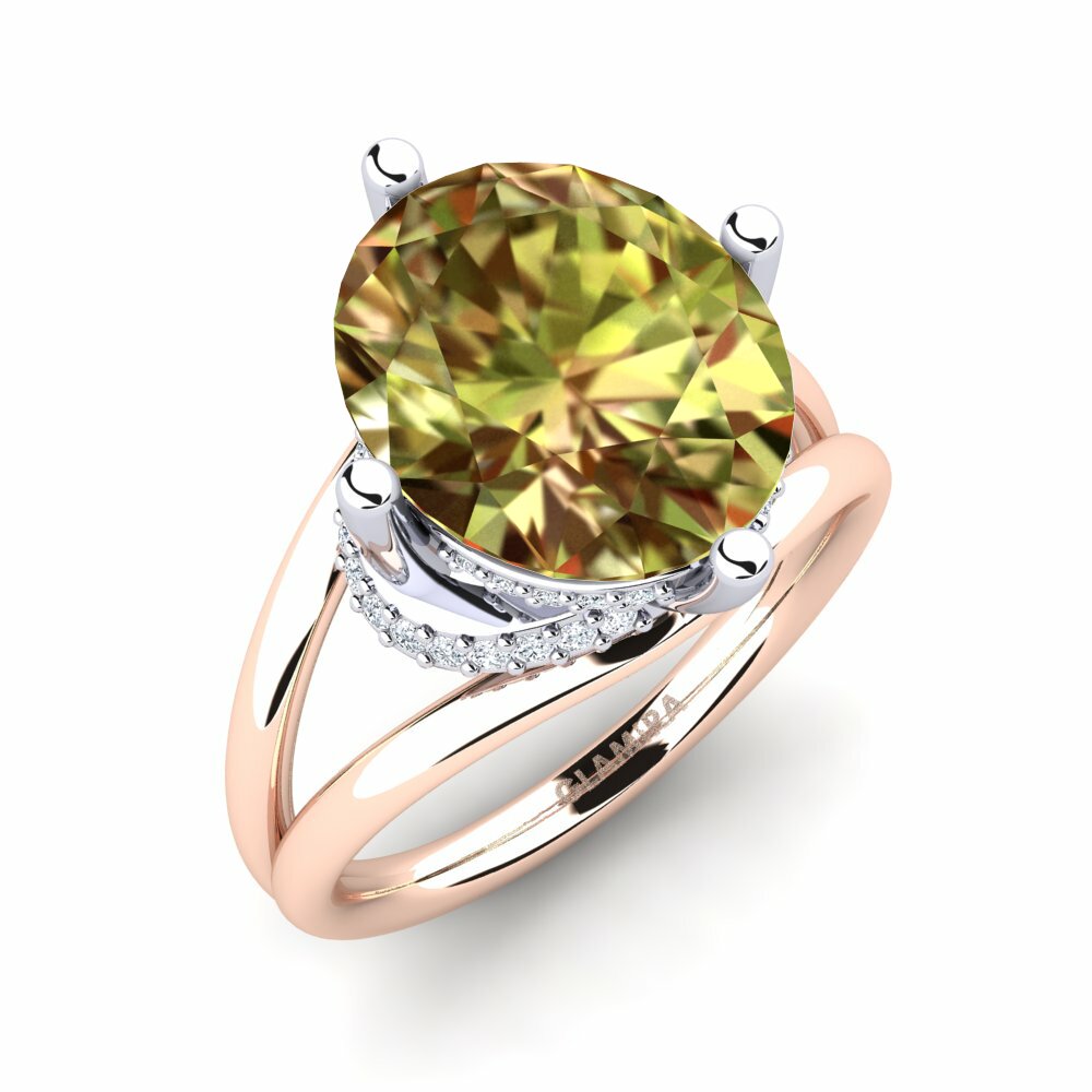 Or Rose& Blanc 14k Pierre de Sultan Bague Luzirene