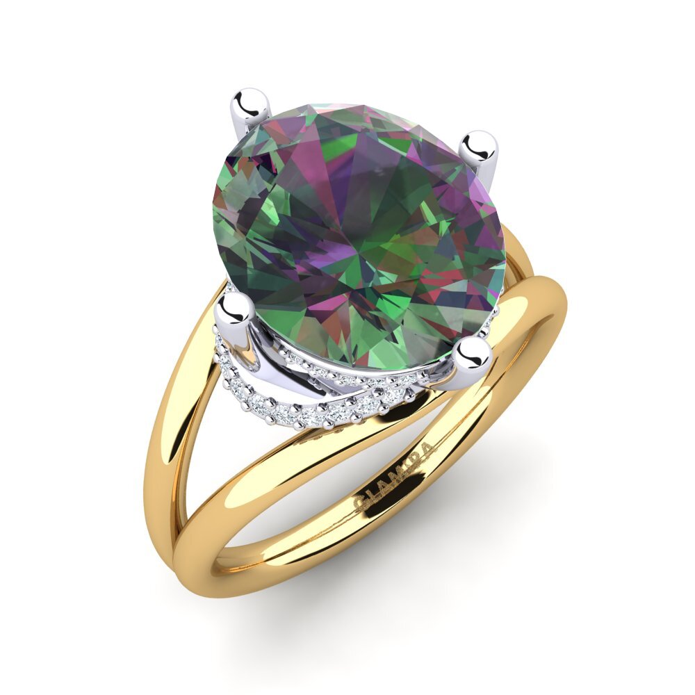 9ct Yellow & White Gold Mystic Topaz Ring Luzirene