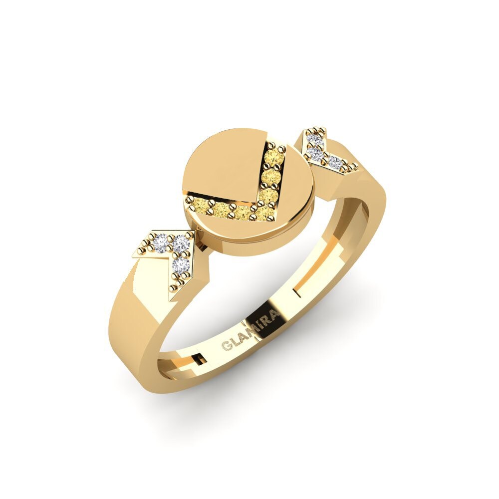 時尚 黃色鑽石 戒指 Lyahov