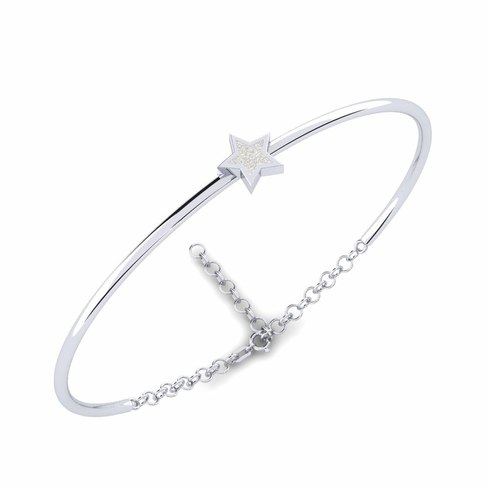 14k Oro Blanco Brazalete Lycaste Daughter