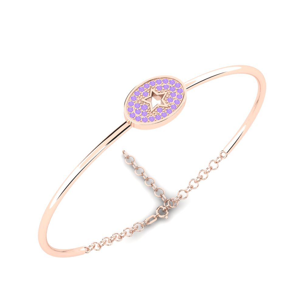 14ct Rose Gold Amethyst Women's Bangle Lycaste Mother