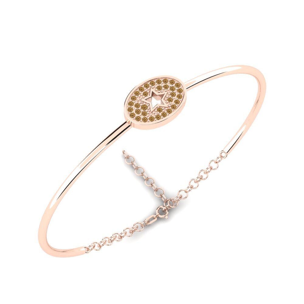 14ct Rose Gold Brown Diamond Women's Bangle Lycaste Mother