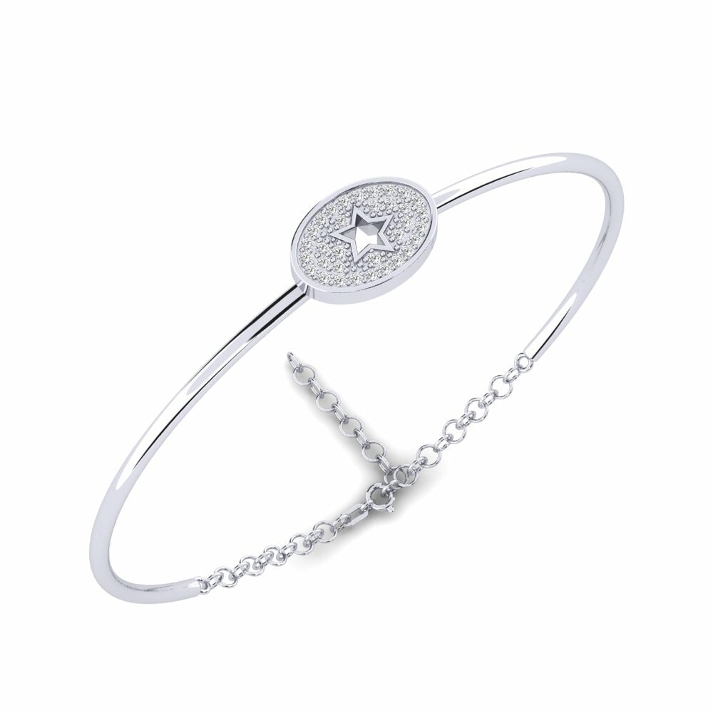 14k Oro Blanco Brazalete de mujer Lycaste Mother