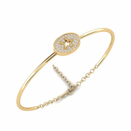 Bangle Lycaste Mother 585 Yellow Gold & White Sapphire