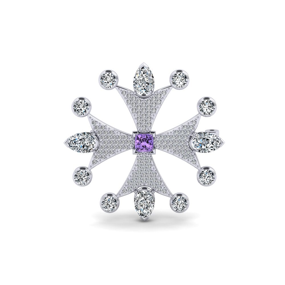 14ct White Gold Tanzanite Brooch Lycus