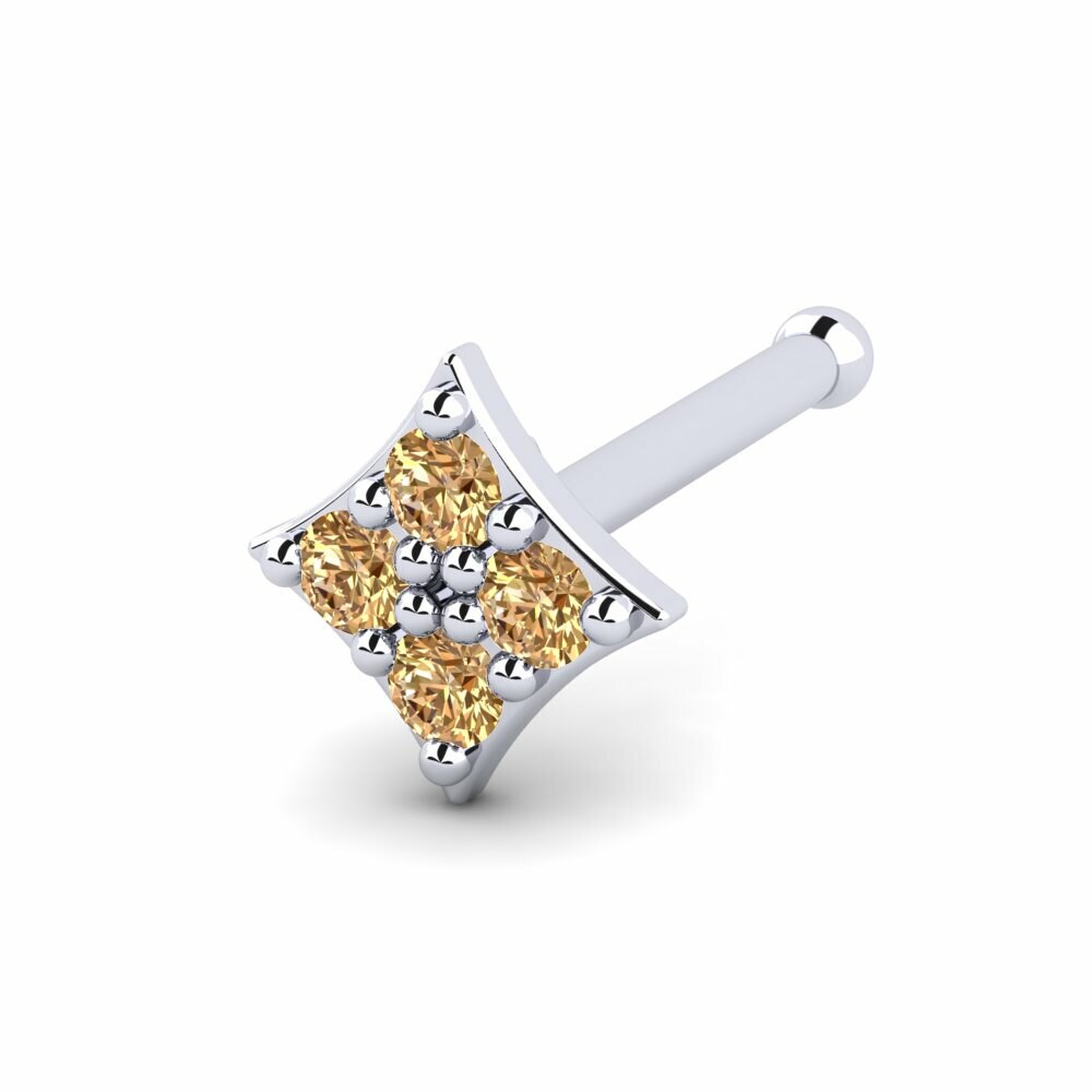 Bruine Diamant Neus Pin Lynellenek