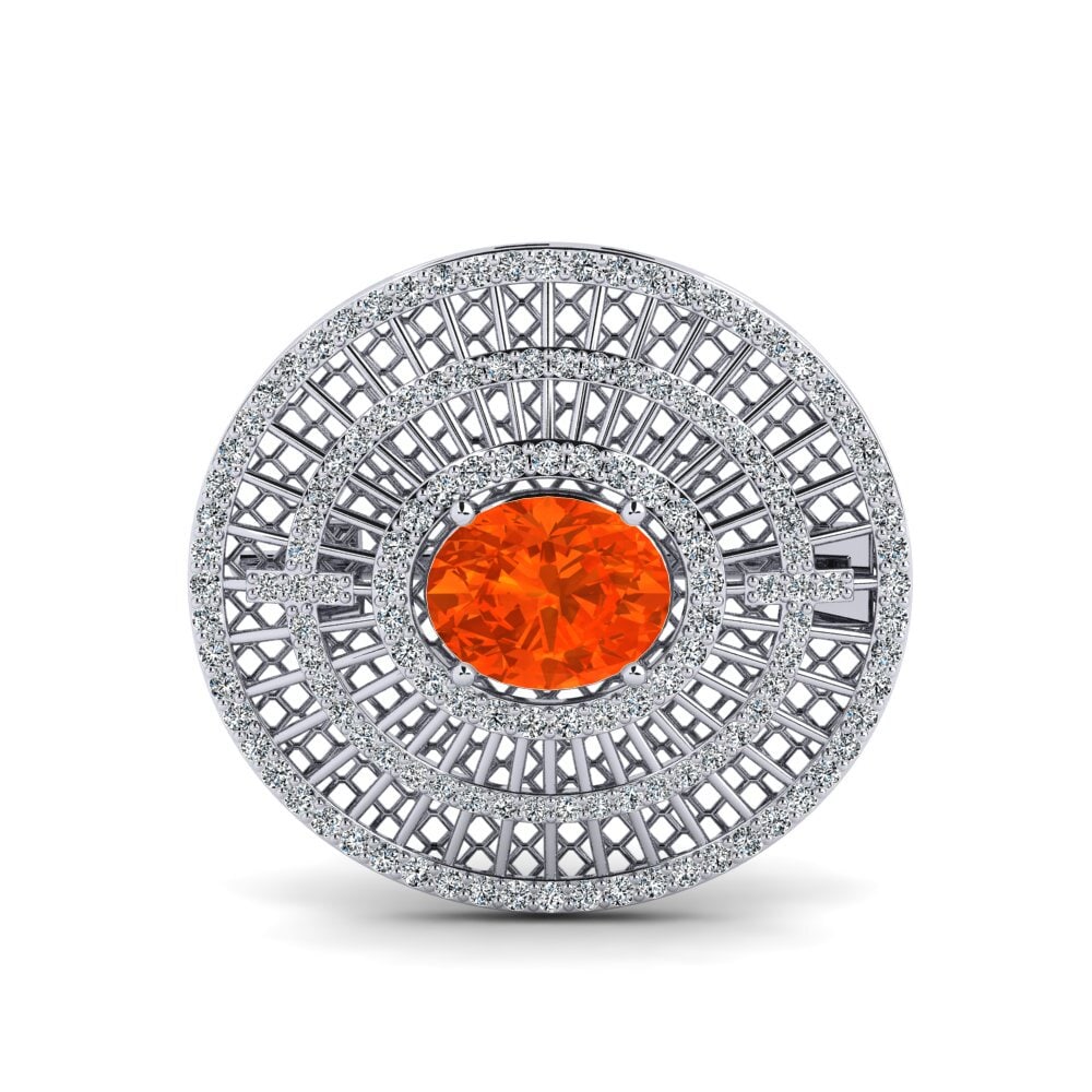 Fire Opal Brooch Lynlina