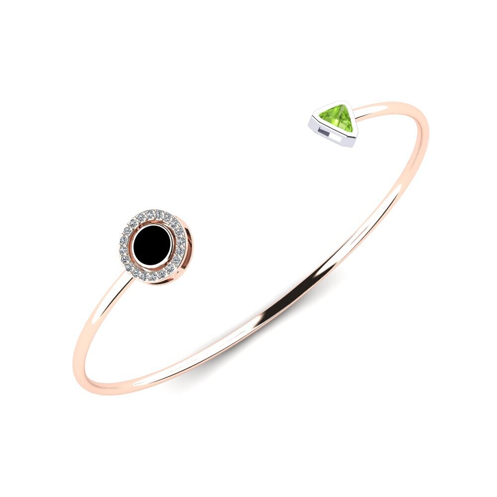 9ct Rose & White Gold Peridot Women's Bracelet Lynne