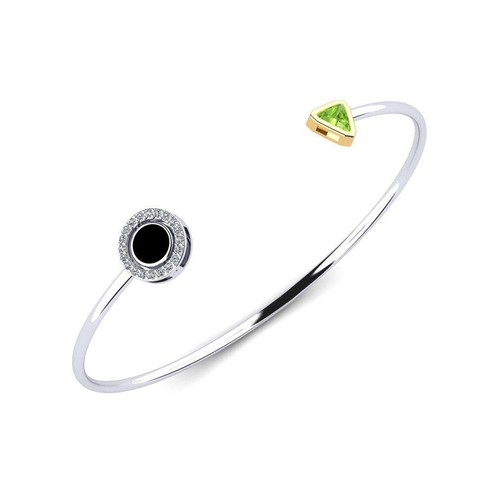 9ct White & Yellow Gold Peridot Women's Bracelet Lynne