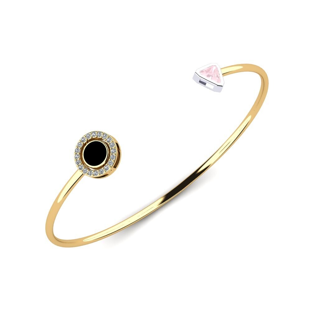9ct Yellow & White Gold Rose Quartz Women's Bracelet Lynne