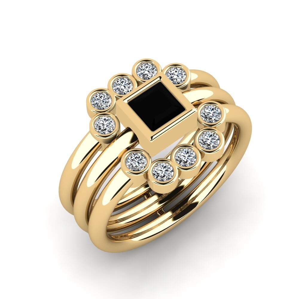 Black Onyx Ring Lyst SET